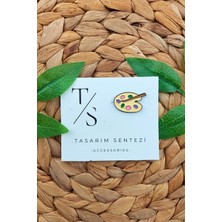 Tasarım Sentezi Rozet Metal Broş Yaka Okul Çantası Kıyafet Şapka Takı Aksesuar Resim Palet Ressam Suluboya Rosette