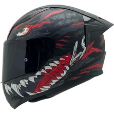 Rapıd 2 Race Kaıju Mat Siyah-Kırmızı Kask