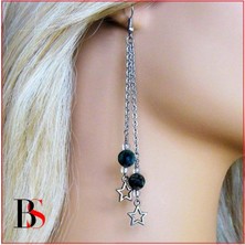 BijuStore Yıldız - Doğal Taş Sallantılı Kadın Küpe