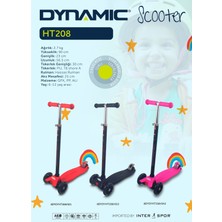 Dynamic HT208 3 Tekerlekli Yeni Nesil Scooter - Işıklı Tekerlekli - Arkadan Frenli - Kırmızı