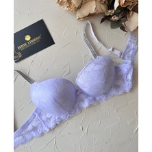 Intive Lingerie Jasmine Askıları Parlak Taşlı Hafif Destekli Dantelli Soft Cup Ithal Sütyen (B-C Cup)