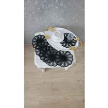 Zesa Home 6 Lı Kahve Yanı Şık Sunum Güpür Tül Peçeteler