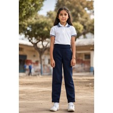 Yakamel Kız Yüksek Bel Rahat Eşofman Belli Kaliteli Çocuk Okul Pantolonu