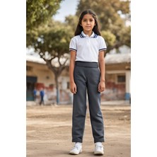 Yakamel Kız Yüksek Bel Rahat Eşofman Belli Kaliteli Çocuk Okul Pantolonu