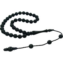 OltutaşıMarket Usta Işi Sistemli Kumpaslı Bilek Boy Sertifikalı Erzurum Oltu Taşı Tesbih 6,5 x 7 mm