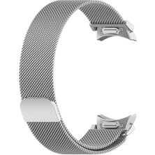 AktarMobile Samsung Galaxy Watch Fe 40 mm Mıknatıslı Hasır Metal Örgü Kordon Kayış Tam Uyumlu Orijinal Pim