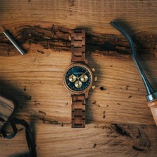 Wood Watch Woodwatch Chrono Sailor Walnut Ahşap Erkek Kol Saati 41MM