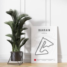 Pegziz Formula1 Bahreyn Pisti Çizimi Kanvas Tablo Minimalist F1 Sanatsal Tablo Duvar Dekoru