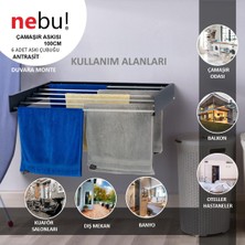 Nebu 100 cm Large Iç ve Dış Mekan Duvara Monte Dekoratif  Çamaşır Askısı