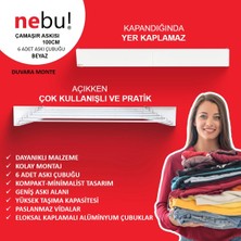 Nebu Beyaz İç ve Dış Mekan Dekoratif Çamaşır Askısı 100 cm