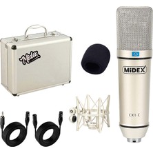 Midex CX1 Profesyonel Condenser Stüdyo Ses Kayıt Mikrofon Seti Hardcase ile Full Set