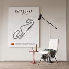 Pegziz Formula1 Ispanya Katalunya Pisti Çizimi Kanvas Tablo Minimalist F1 Sanatsal Tablo Duvar Dekoru