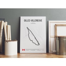 Pegziz Formula1 Kanada Gilles Villeneuve Pisti Kanvas Tablo Minimalist F1 Sanatsal Tablo Duvar Dekoru