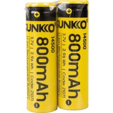 Sunkko 3.7 Volt 800 Mah 14500 Şarj Edilebilir Pil 2'li Paket