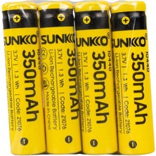 Sunkko 3.7 Volt 350 Mah 10440 Şarj Edilebilir Pil 4'li Paket