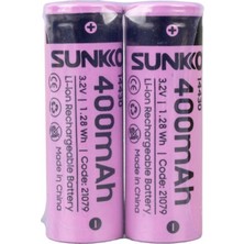 Sunkko Ifr 3 2 Volt 400 Mah 14430 Şarj Edilebilir Pil 2'li Paket