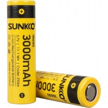 Sunkko 3.7 Volt 3000 Mah 18650 Şarj Edilebilir Pil 2'li Paket