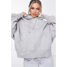 Nike Sportswear Phoenix Fleece Oversize Kesim Kadın Gri Sweatshrit