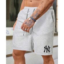 Amor Man Büyük Beden Özel Tasarım Ny Baskılı 2 Iplik Ter Tutmayan Çift Cep Yazlık Erkek Bermuda Şort