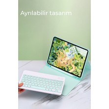 Newface Ipad 10.2 (8.nesil) Kılıf KC01 Smart Klavyeli Tablet Kılıfı - Açık Yeşil 13