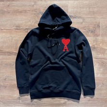 Ami Paris Siyah Kapüşonlu Sweatshirt