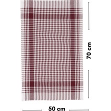 Latte Tekstil Bordo Renkli Pamuklu Kumaştan Pöti Kareli 4'lü Kurulama Bezi, Beslenme Örtüsü, Servis Peçetesi 50X70 cm