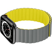 ZORE Apple Watch Ultra 49MM Kordon Uyumlu Krd-52 Strap Kayış - Gri-Turuncu