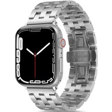 ZORE Apple Watch 44MM Uyumlu Krd-20 Metal Kordon - Gümüş