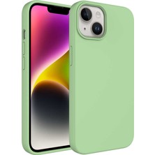 ZORE Apple iPhone 14 Plus Uyumlu Sıvı Teknolojili Silinebilir Sert Kivi Kapak-Açık Yeşil