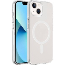 ZORE Apple iPhone 15 Plus Uyumlu Magsafe Şarj Özellikli Buzlu Transparan C-Pro Sert Kapak-Renksiz