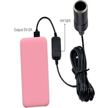 Çakmaklık Fişi Çevirici Çakmak Dönüştürücü USB 2.0 5 Volt 2 Amper To 12 Volt 0.8 Amper