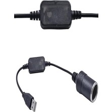 Çakmaklık Fişi Çevirici Çakmak Dönüştürücü USB 2.0 5 Volt 2 Amper To 12 Volt 0.8 Amper