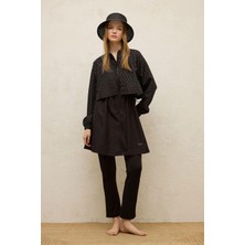 Manuka Kadın Rüzgarlıklı Tesettür Mayo Takımı Logolu M Beden Yüksek Yaka Özellikli