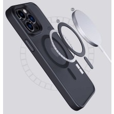 ZORE Apple iPhone 14 Pro Max  Uyumlu Wireless Şarj Özellikli Hibrit Magsafe Kapak-Renksiz