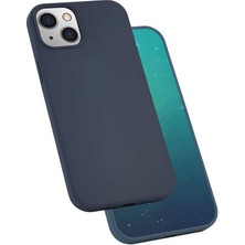 ZORE Apple iPhone 13 Mini Uyumlu Silk Silikon-Lacivert