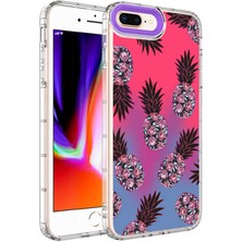 ZORE Apple iPhone 8 Plus Uyumlu Kamera Korumalı Renkli Desenli Sert Silikon Korn Kapak-No6