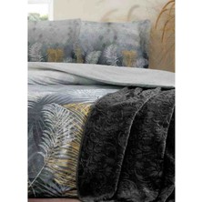 Özdilek Çift Kişilik Trendy Battaniyeli Nevresim Takımı Golden Palm Gri