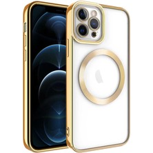ZORE Apple iPhone 11 Pro Uyumlu Magsafe Wireless Şarj Özellikli Setro Silikon-Gold