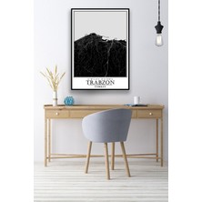 Hari Tasarım Trabzon Şehir Haritası Çerçevesiz Poster-Taraftar Seçenekli-Harita Sanatı, Map Art Design