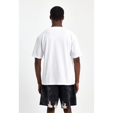 Justleo Premium Kumaş Ön Yıkamalı Basic Erkek T-Shirt Relaxed Fit