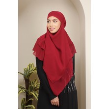 Mihrisina Collection Sufle Tesettür Khimar Şal   Orta Boy