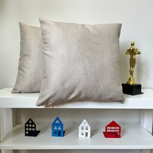 Decofav Kadife Kırlent Kılıfı Keten Görünümlü Dijital Baskılı