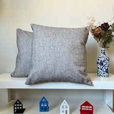 Decofav Keten Efektli Kadife Dijital Baskılı Kırlent Kılıfı