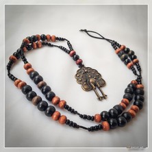 Z Jewelry Art Mayura - El Yapımı Etnik Otantik Bohem Kadın Erkek Unisex Tavuskuşu Kolye