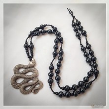 Z Jewelry Art Bhagha - El Yapımı Etnik Otantik Bohem Erkek Kadın Unisex Yılan Kolye