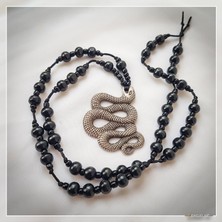 Z Jewelry Art Bhagha - El Yapımı Etnik Otantik Bohem Erkek Kadın Unisex Yılan Kolye