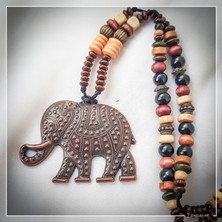Z Jewelry Art Hogbo - El Yapımı Etnik Otantik Bohem Erkek Kadın Unisex Fil Kolye