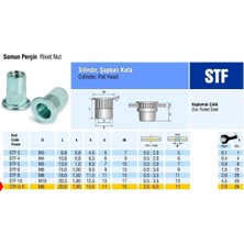 Piton Perçin Silindir Şapkalı Flanş Kafa Çelik Somun Perçin M5 Metrik 5 - 500 Adet