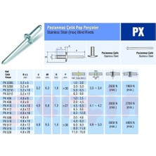 Piton Perçin Paslanmaz Çelik Inox Pop Perçin 3.2x8 mm - 1000 Adet