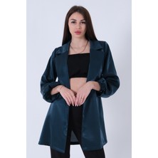 Feminist Zümrüt Kolları Volanlı Monoray Saten Ceket 31050689.123